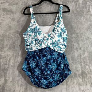 Land End  Women's  Tropical Tankini Swimsuit  Top Sz 20W